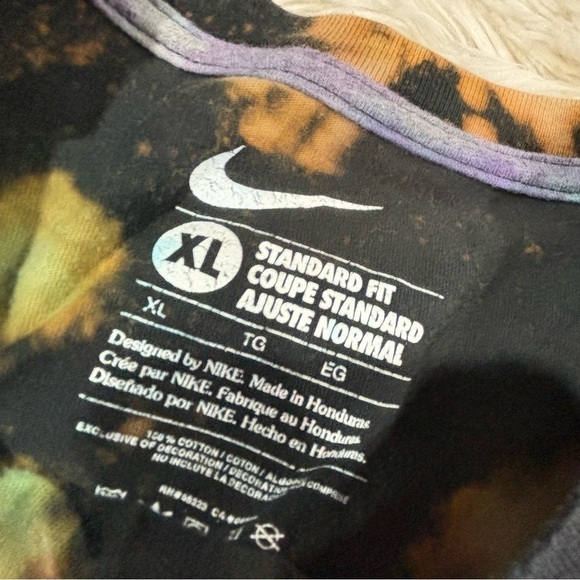Nike Custom Bleach Dye Tie Dye Mens XL short sleeve shirt Adult - Picture 4 of 7